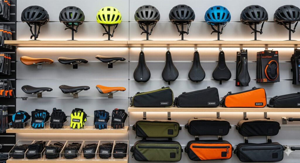 交換用のサドルなどパーツも豊富